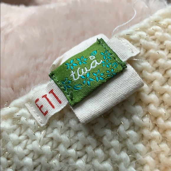 Anthropologie scarf plush pink and cream - Picture 3 of 4